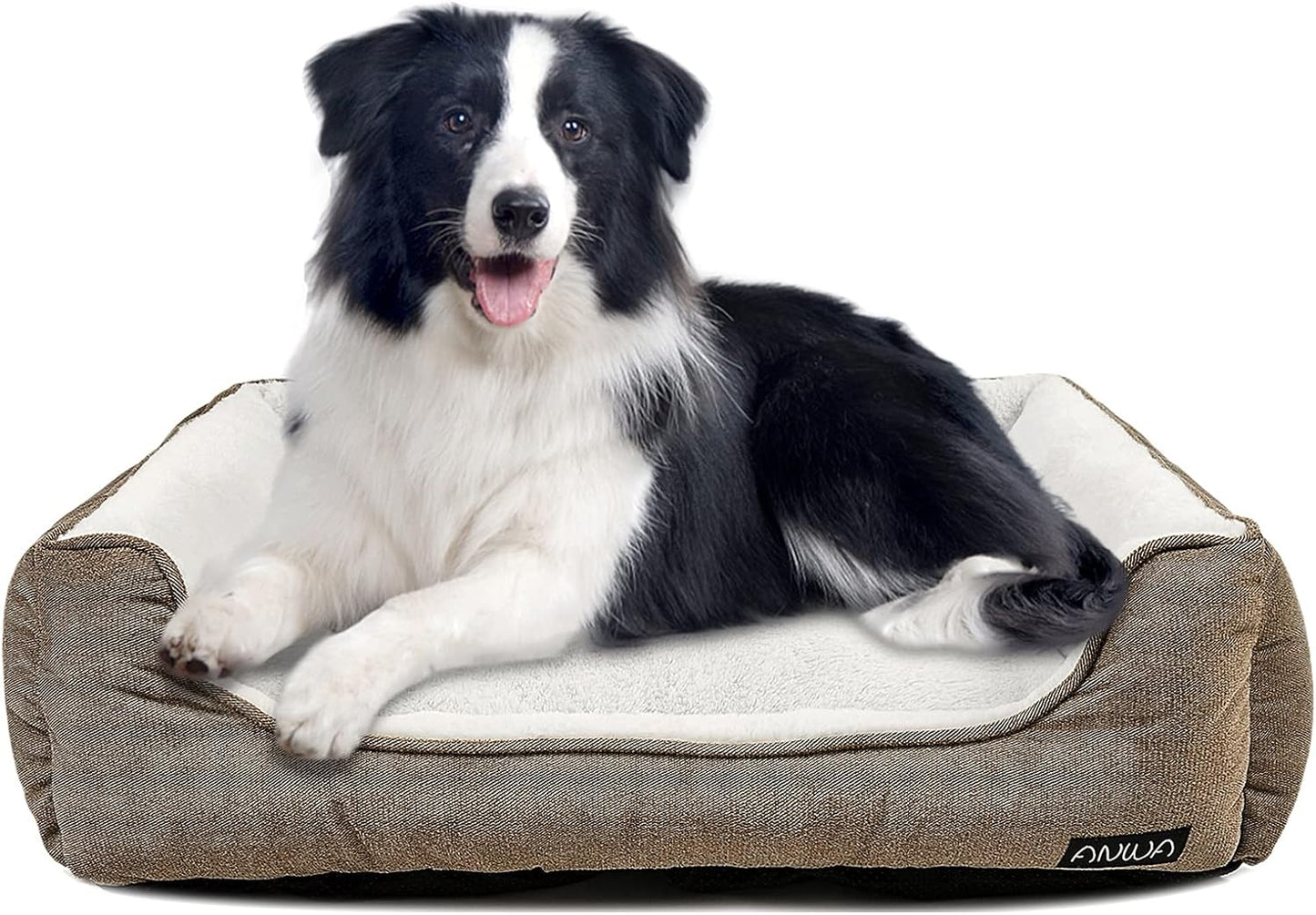 Durable Square Dog Bed - Machine Washable, Comfortable for Medium Dogs