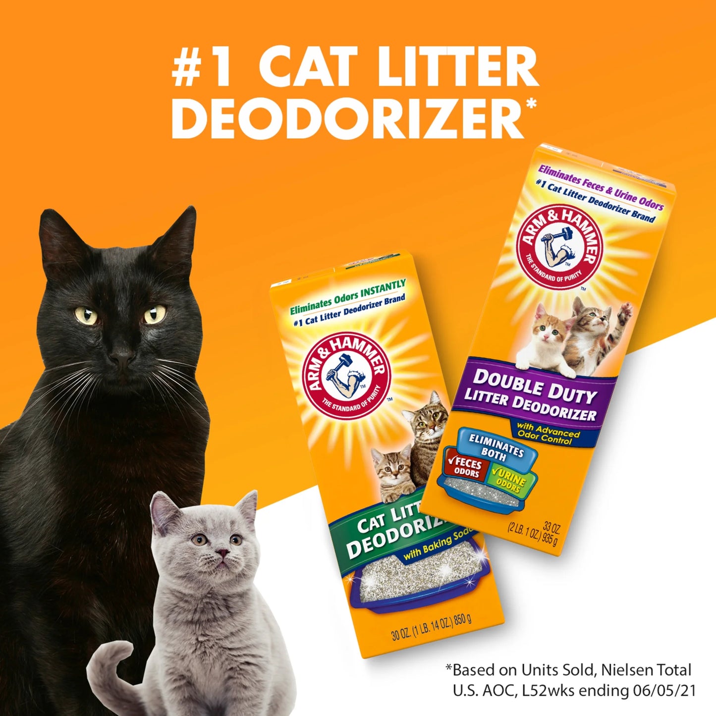 (2 Pack) Double Duty Cat Litter Deodorizer and Pet Odor Eliminator, 33 Oz Box