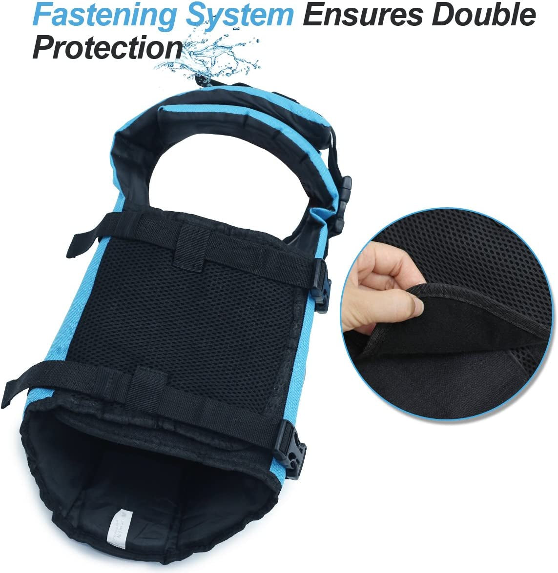 Ripstop Dog Life Jacket for Small Medium Large Dogs Boating, Swimming Vest for Dogs with Enhanced Buoyancy& Visibility, Blue