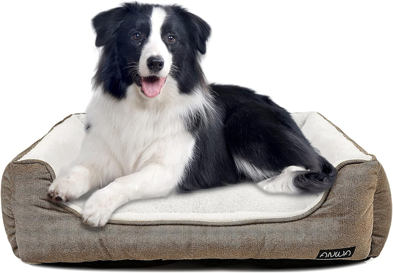 Durable Square Dog Bed - Machine Washable, Comfortable for Medium Dogs